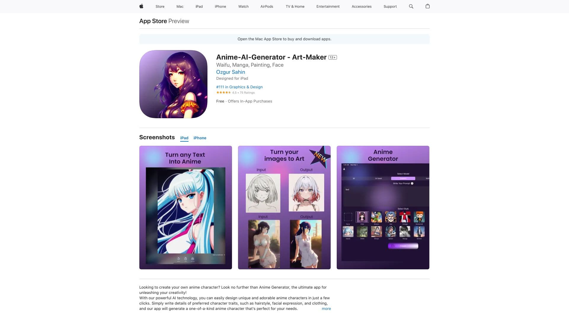 Anime-AI-Generator - Art-Maker screenshot 1