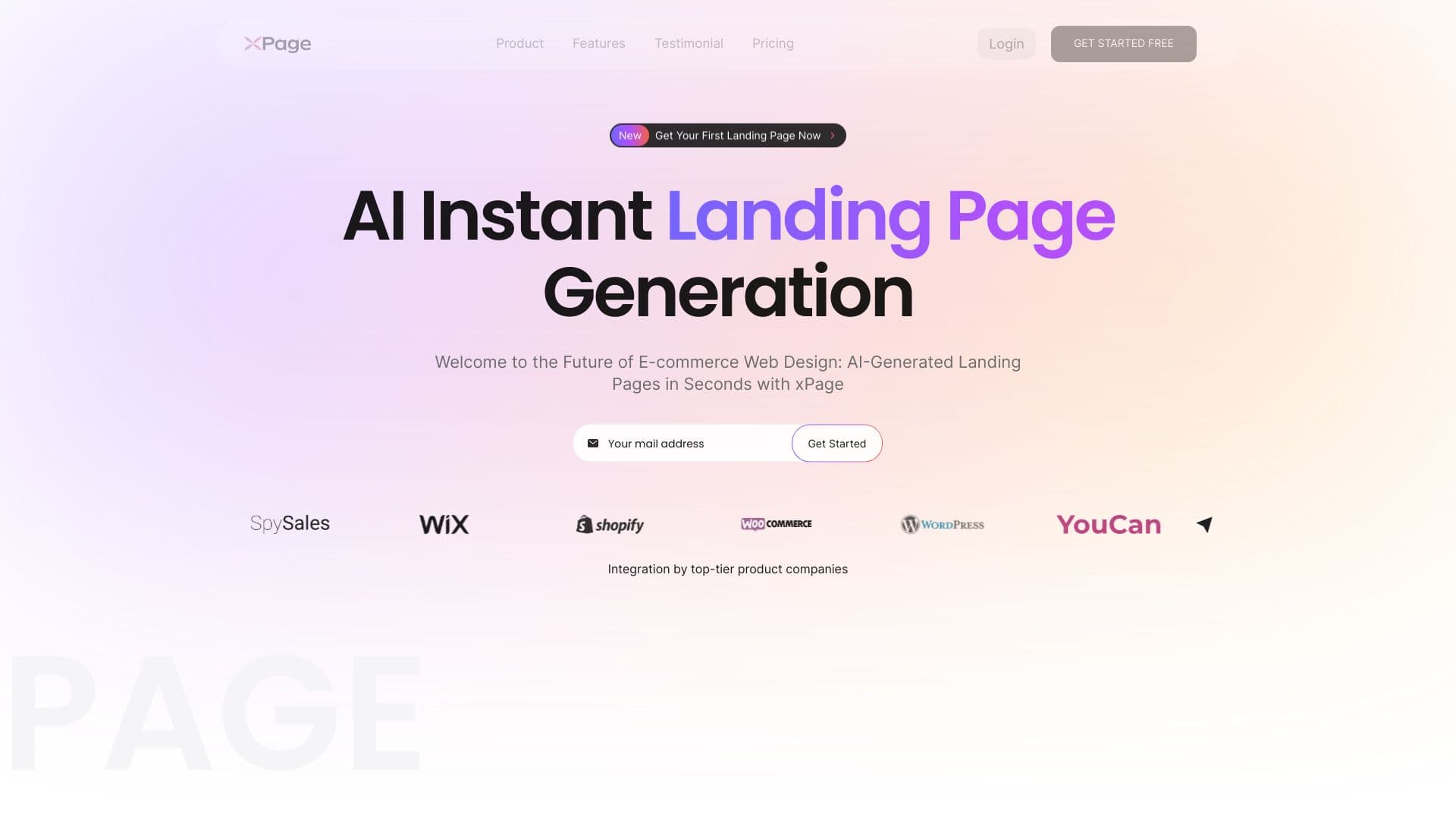 xPage - AI Ecommerce Landing Page Generator screenshot 1