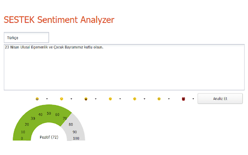 SESTEK Sentiment Analyzer screenshot 1