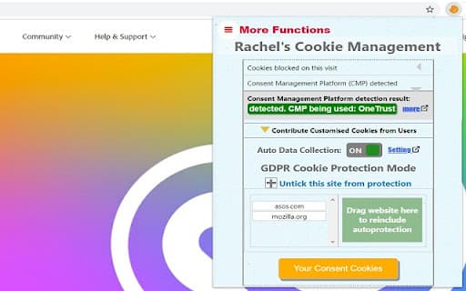 Rachel's GDPR Consent Manager screenshot