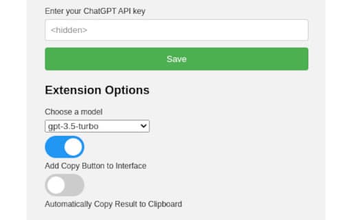 ChatGPT API Code Review Extension screenshot