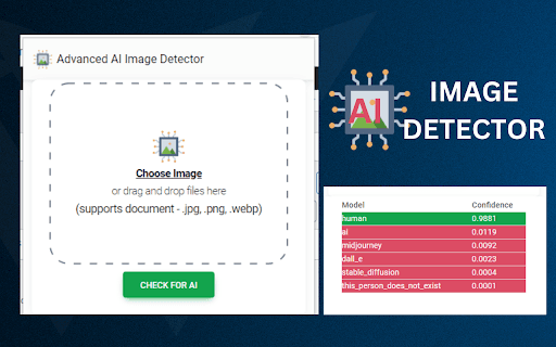 AI Image Detector & Fake Picture Check Online Extension screenshot 1