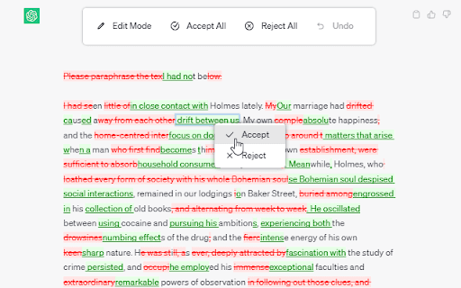 Track Change GPT screenshot