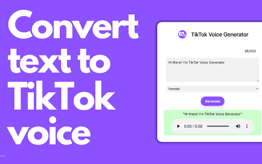 Tiktok Voice Generator Chrome Extension screenshot 1