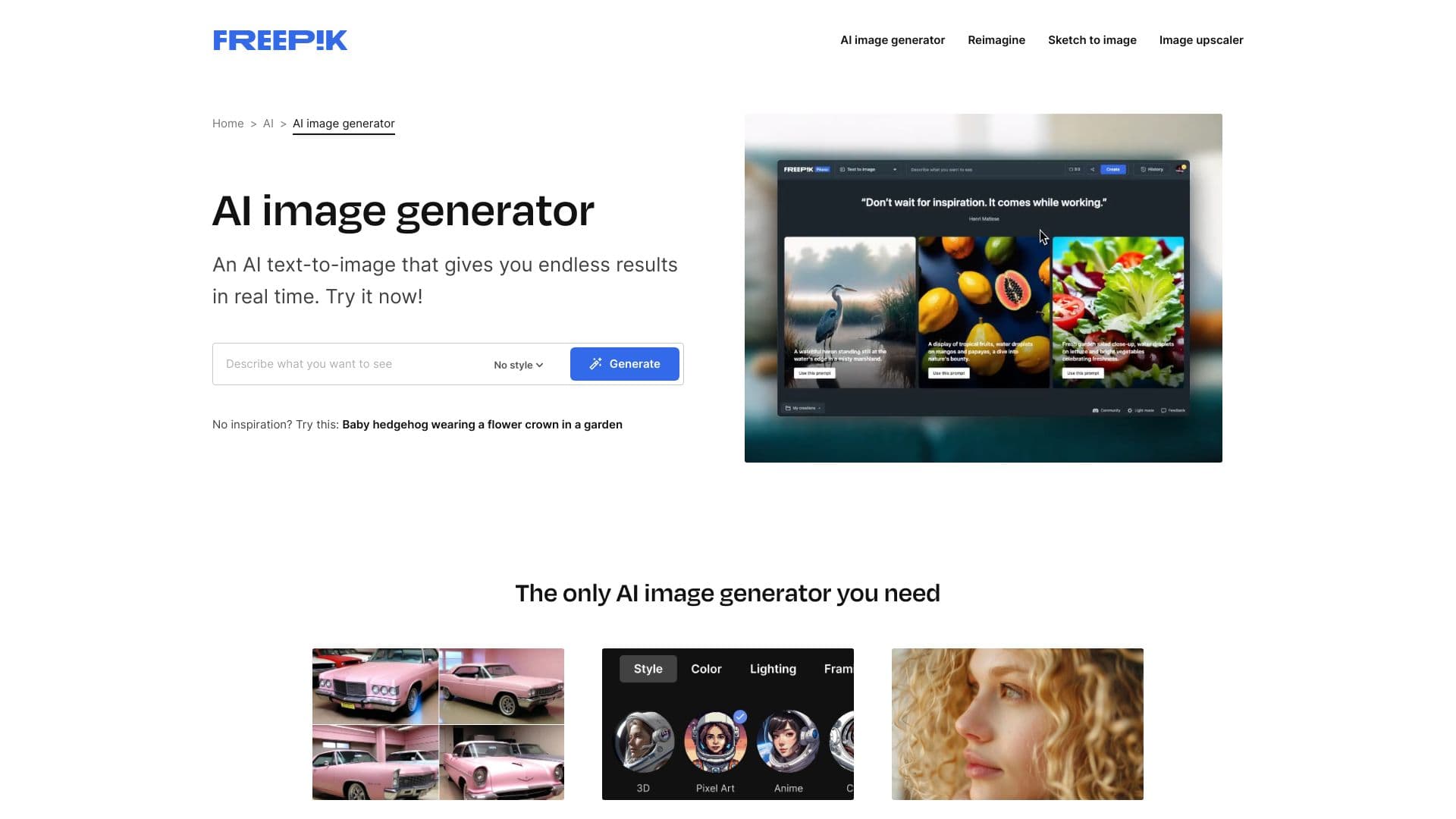 Freepik AI Image Generator screenshot 1