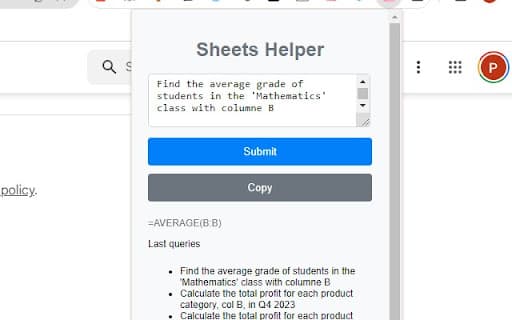 Sheets Helper screenshot 1
