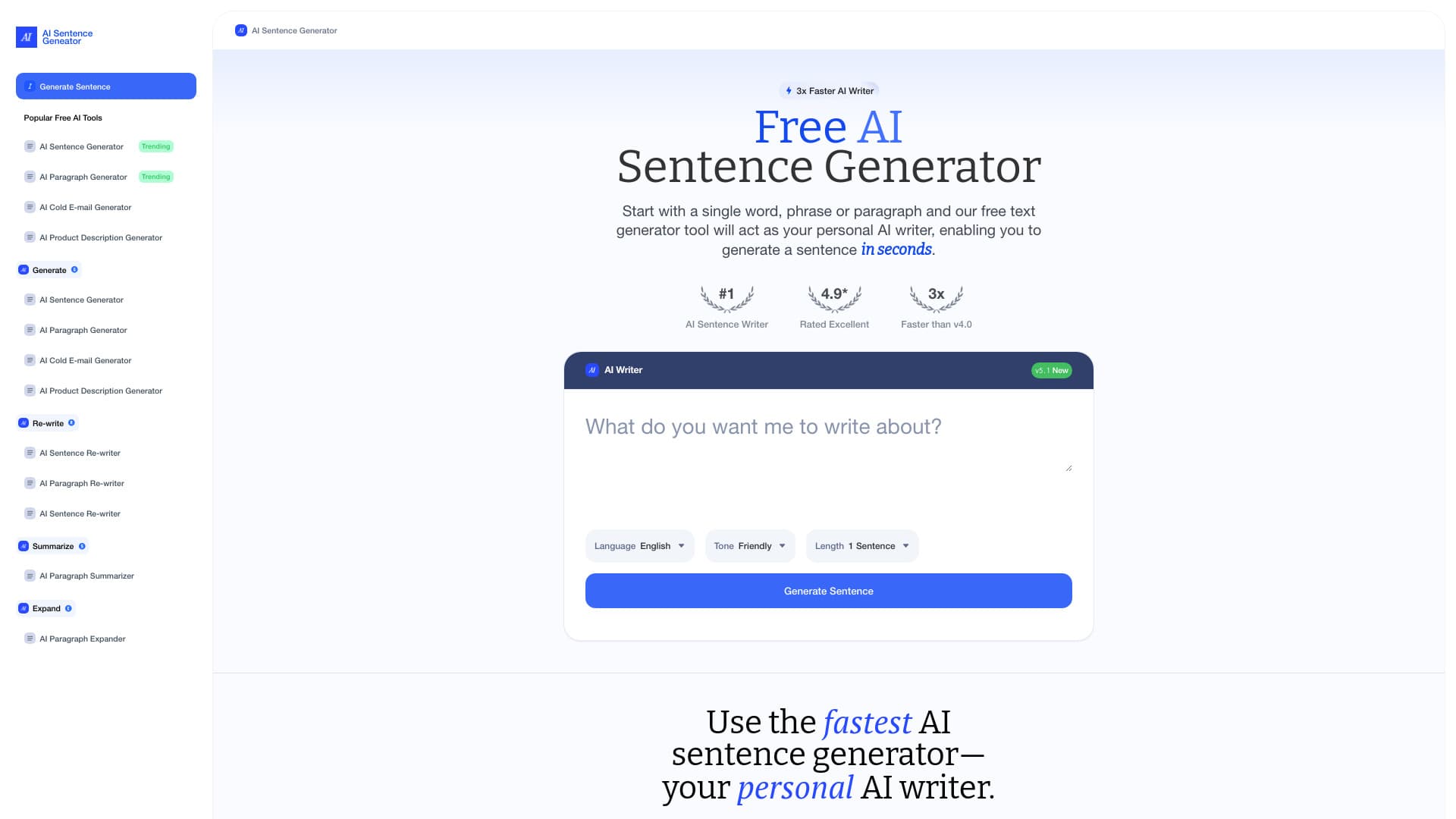 AI Sentence Generator screenshot 1