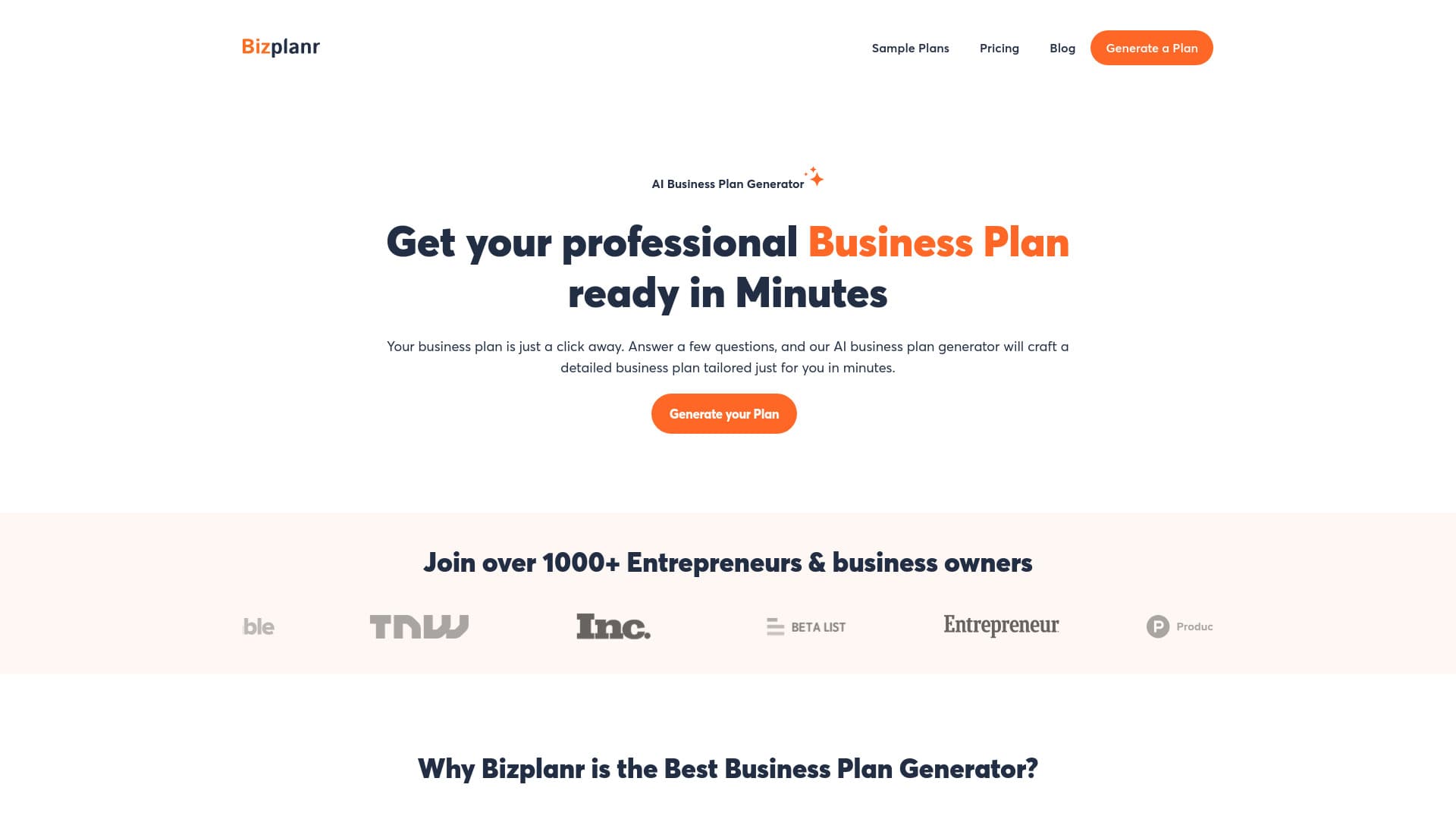 Bizplanr screenshot 1