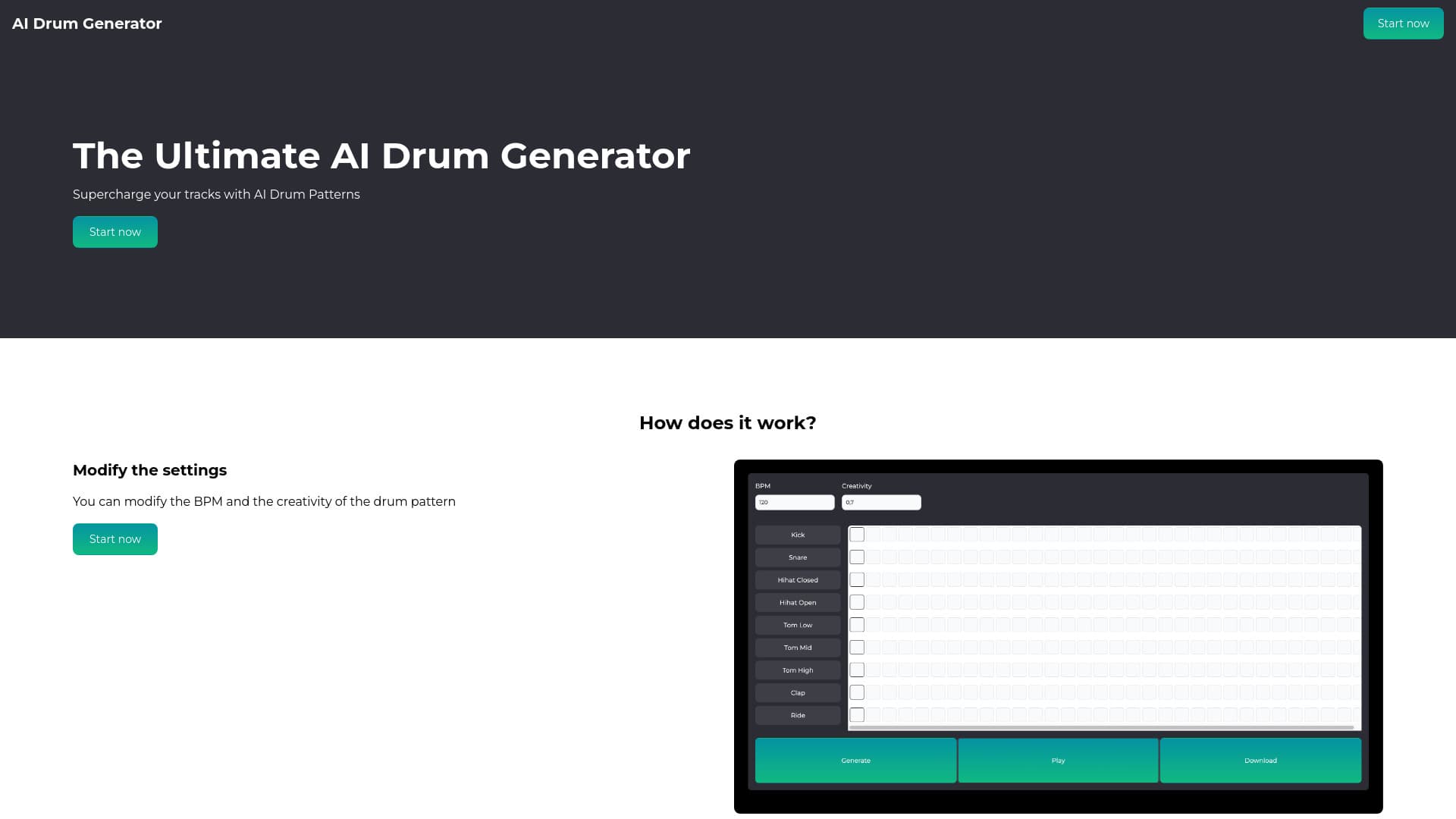 AI Drum Generator screenshot 1
