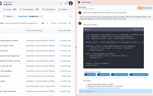GitHub Repository AI Assistant screenshot