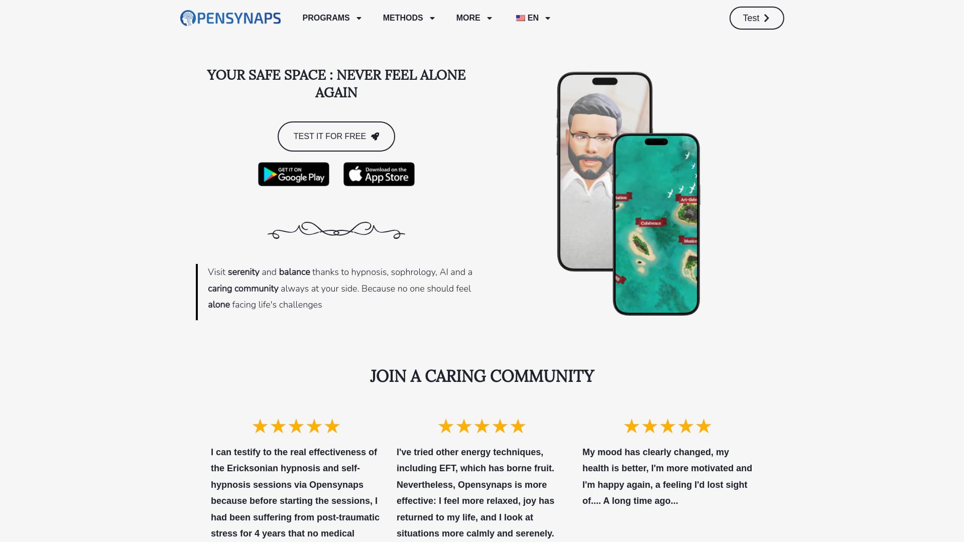 OpenSynaps AI - Your safe place, never feel alone anymore screenshot 1