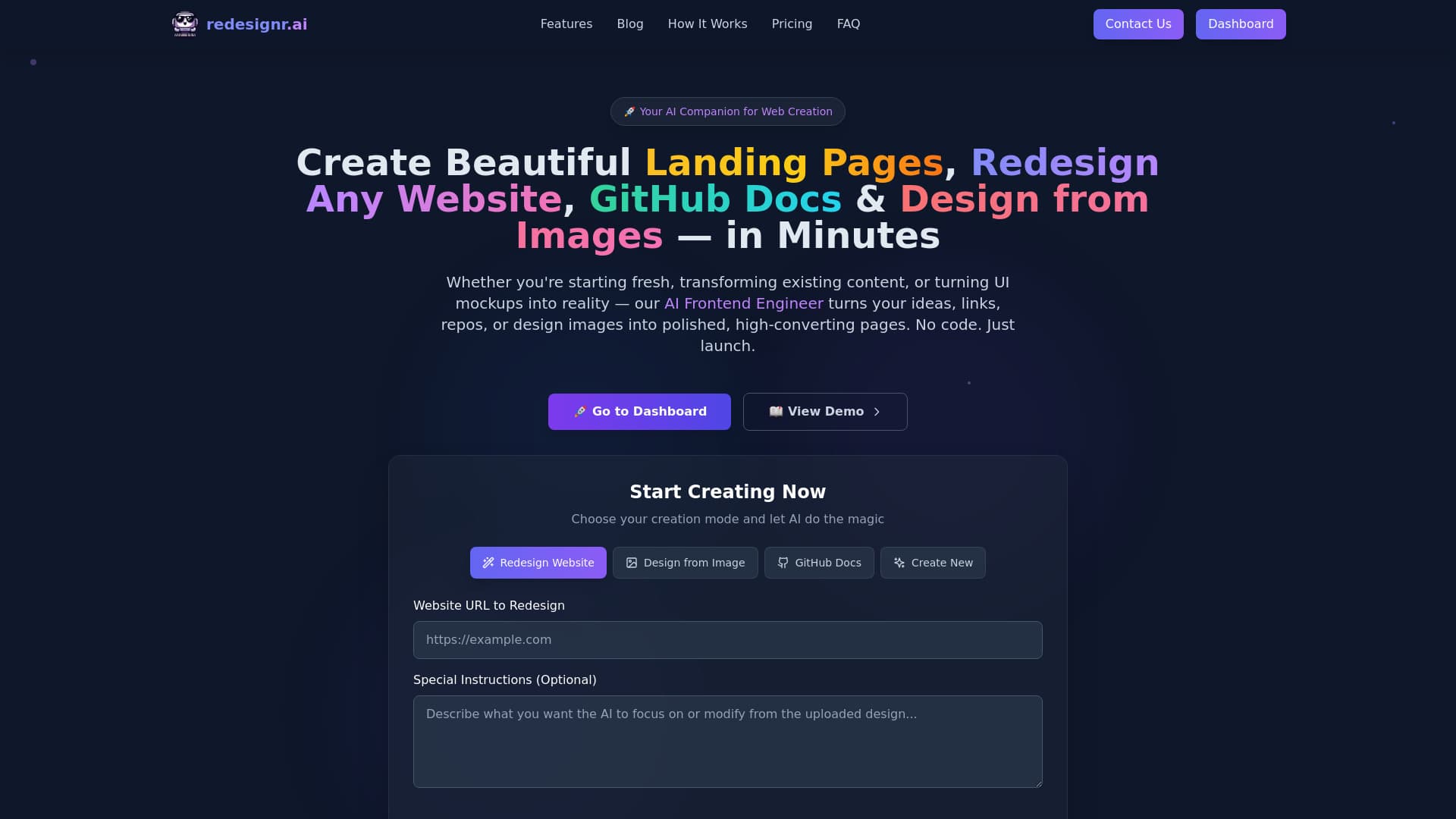 Redesignr Ai - landing page builder and website redesign screenshot 1