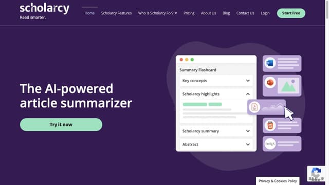 Scholarcy screenshot