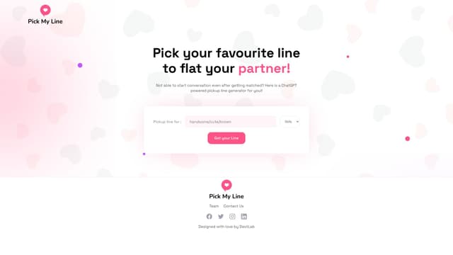 Pickmyline.online screenshot