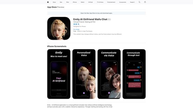 Emily:AI Girlfriend Waifu Chat screenshot