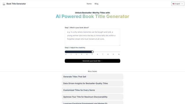Book Title Generator screenshot