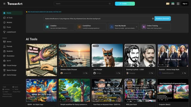 Tensor.Art screenshot