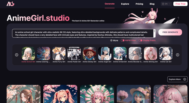 AI AnimeGirl.Studio screenshot