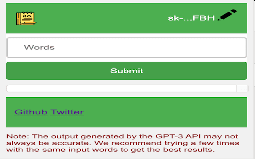 English Chrome Extension screenshot
