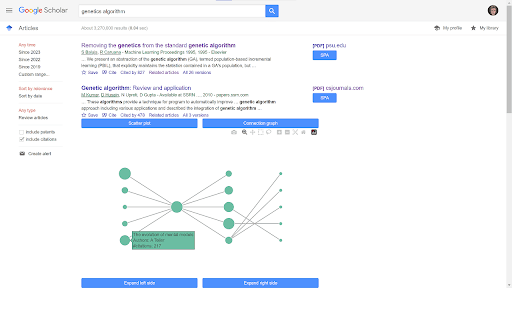 Google Scholar Explorer screenshot 1
