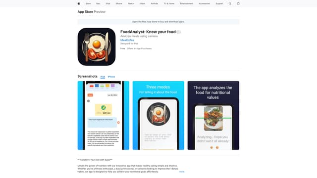 FoodAnalyst: Know your food screenshot