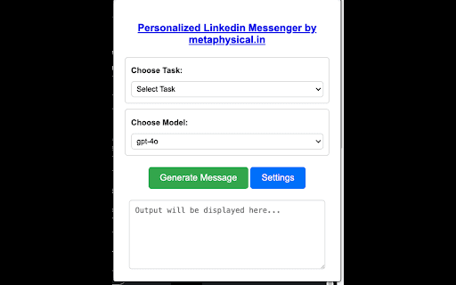 Personalized AI Message Generator for LinkedIn screenshot