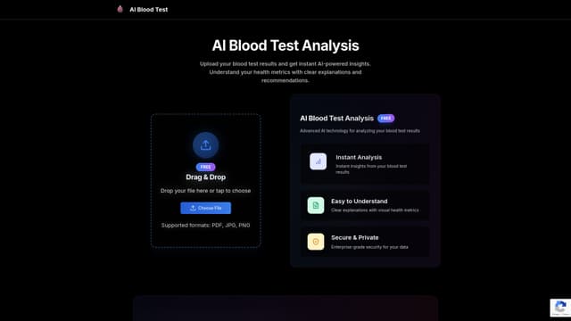 AI Blood Test Analysis screenshot