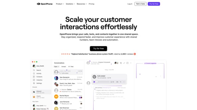 OpenPhone screenshot