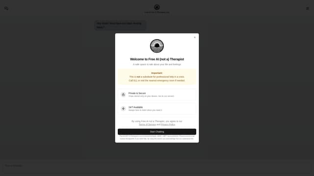 Free AI (not a) Therapist screenshot