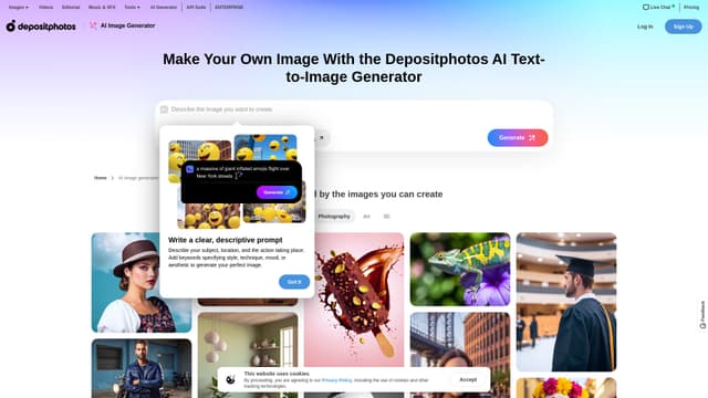 Depositphotos AI Image Generator screenshot