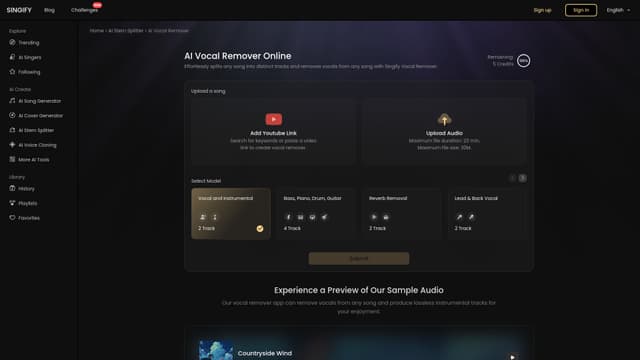 Singify Vocal Remover screenshot